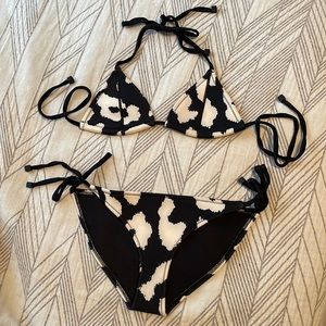 Triangl Swim Suit Set. Cow print.  Size small
